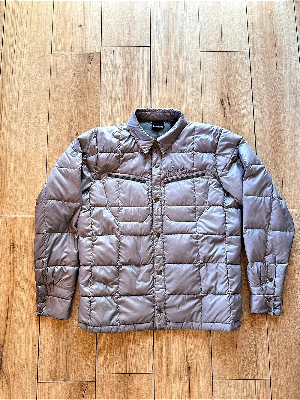 Marmot Ares Down Shacket Puffer Jacket Silver Grey